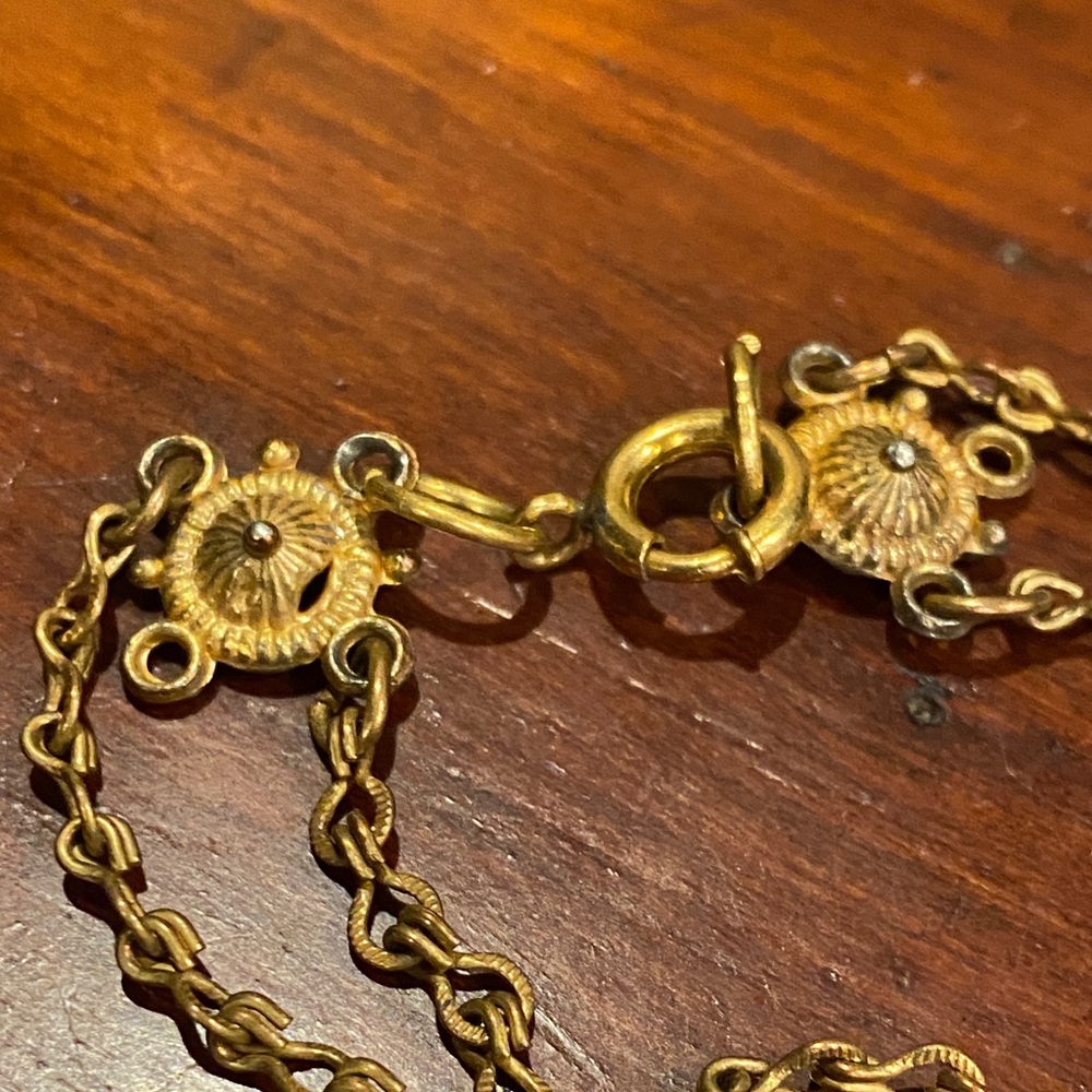 Antique Victorian Etruscan Revival Gold Gilt Filigree Festoon Fringe Necklace - Picture 4 of 13